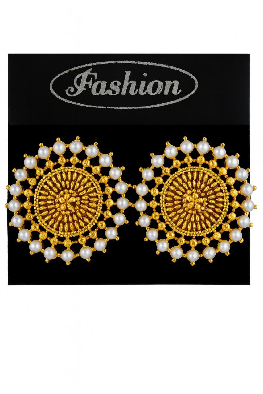 Antique Gold Pearl & Crystal Ring