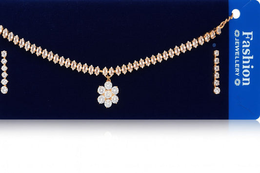 Rose gold Short Jhumka Earrings and Neckles – Elegant Ethnic Style