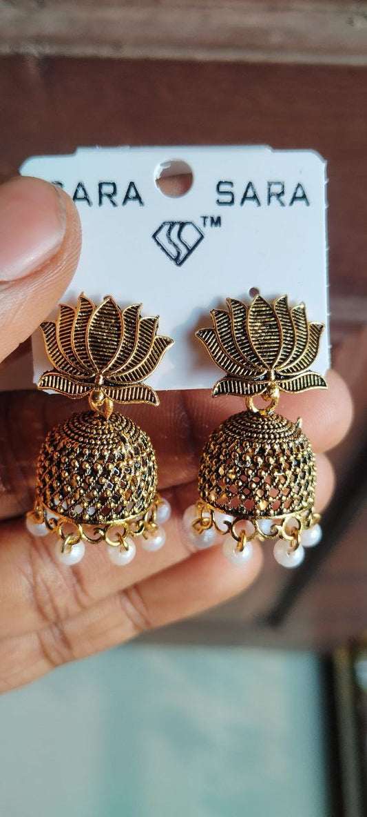 10 Pair Combo Oxidised Jhumka Earrings Set