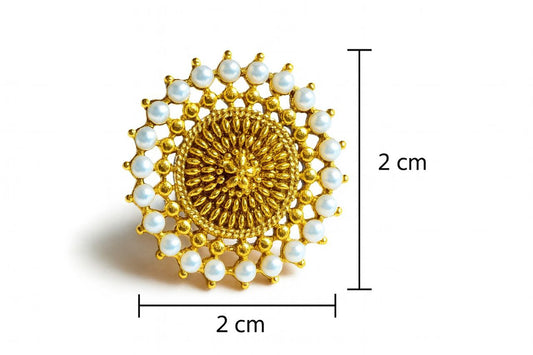 Antique Gold Pearl & Crystal Ring