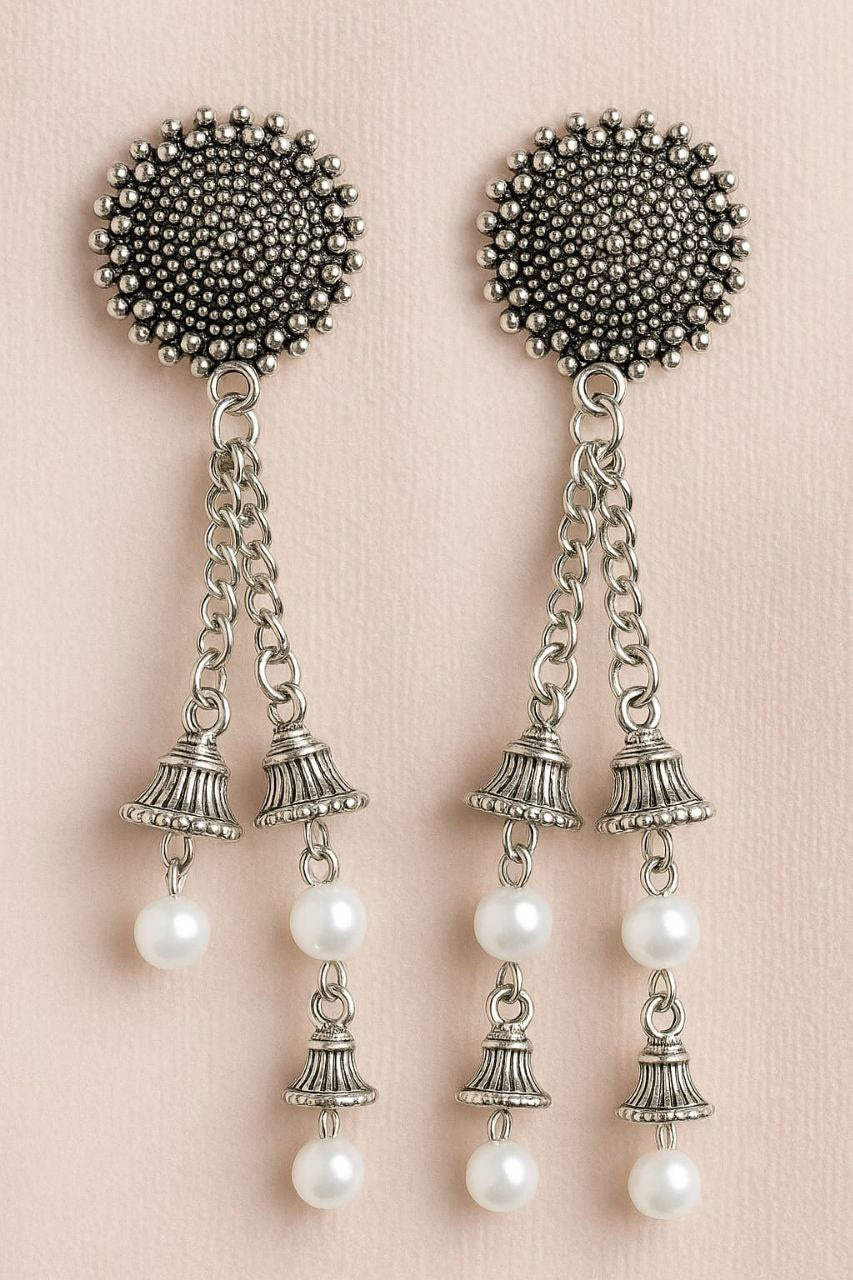 Premium Oxidized Silver Earring Set – Traditional & Trendy Jhumka Collection for Women (Pack of 9)