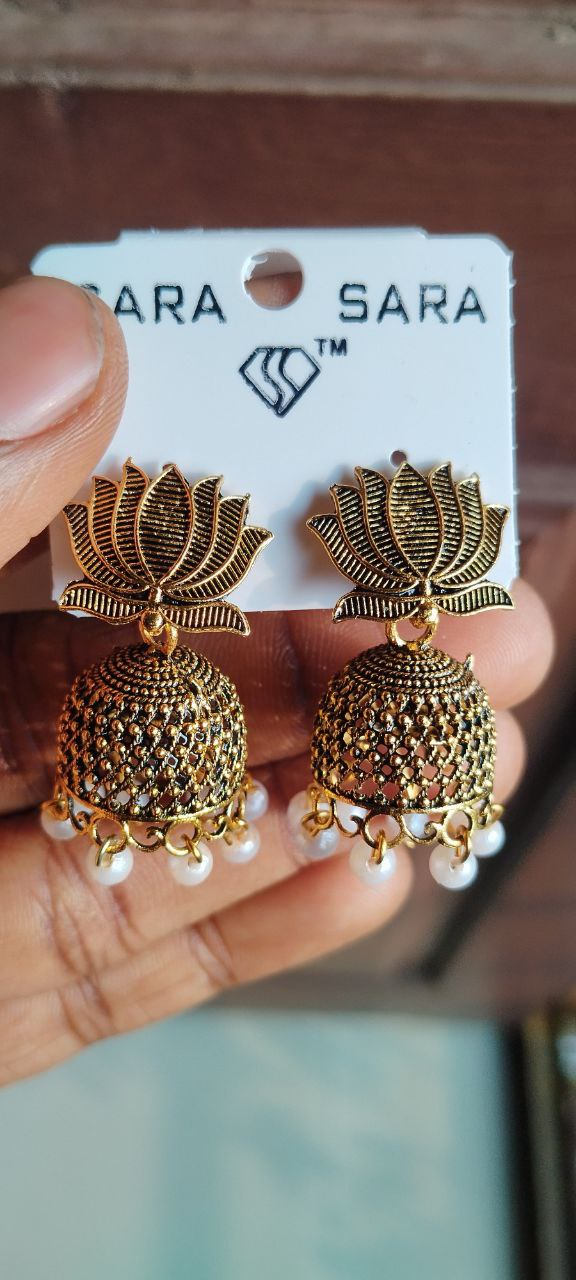 10 Pair Combo Oxidised Jhumka Earrings Set 00124