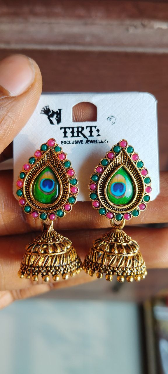 10 Pair Combo Oxidised Jhumka Earrings Set 00124