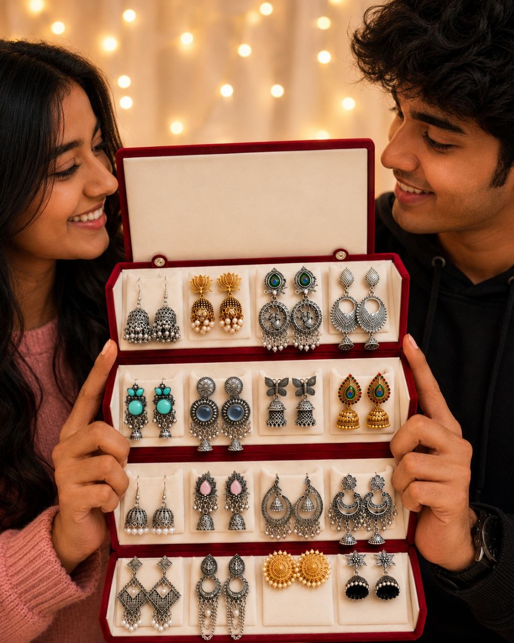 16 pair Earrings with Folding Box