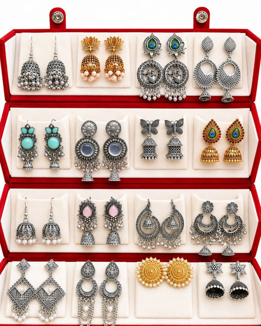 16 pair Earrings with Folding Box